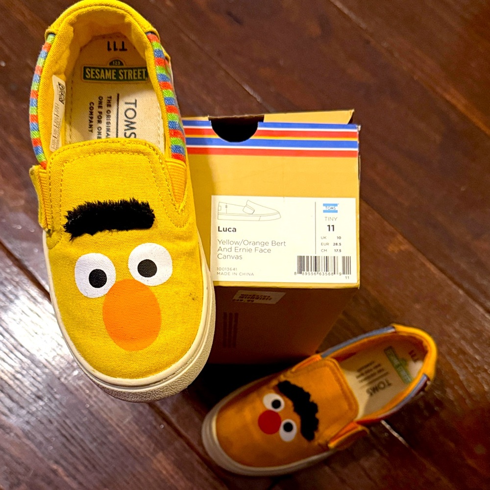 TOMS Kids Sneakers - Yellow and Orange Bert Design